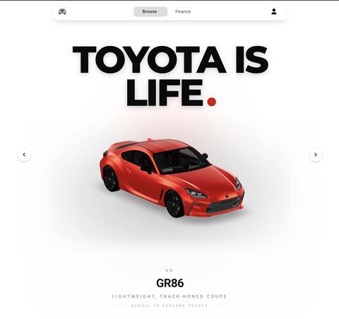 CARTA Toyota vehicle financing interface